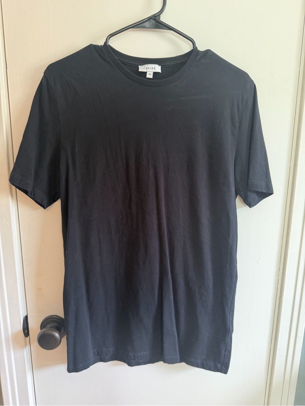 Reiss Men's Black Short Sleeve Crew T-Shirt